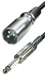 Kabel mikrofonski 5m,XLR M,3 pin,vtikač 6,3mm,mono